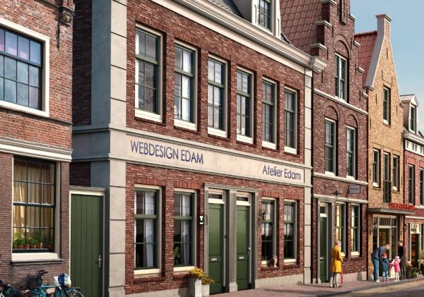 Artist Impression van de Hoogstraat in Edam