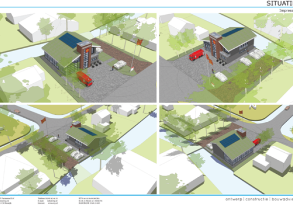 Concept schetsontwerp nieuwe brandweerkazerne Kwadijk