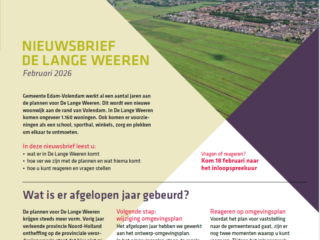 Nieuwsbrief De Lange Weeren